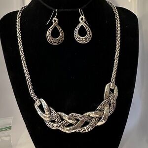 Necklace with Silver Rope Chain and Matching Earrings - Christopher & Banks